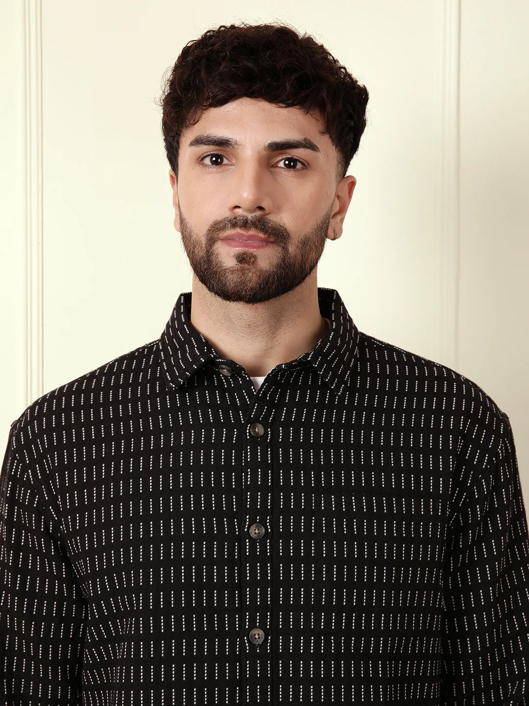 Casual Regular Fit Shacket | Black