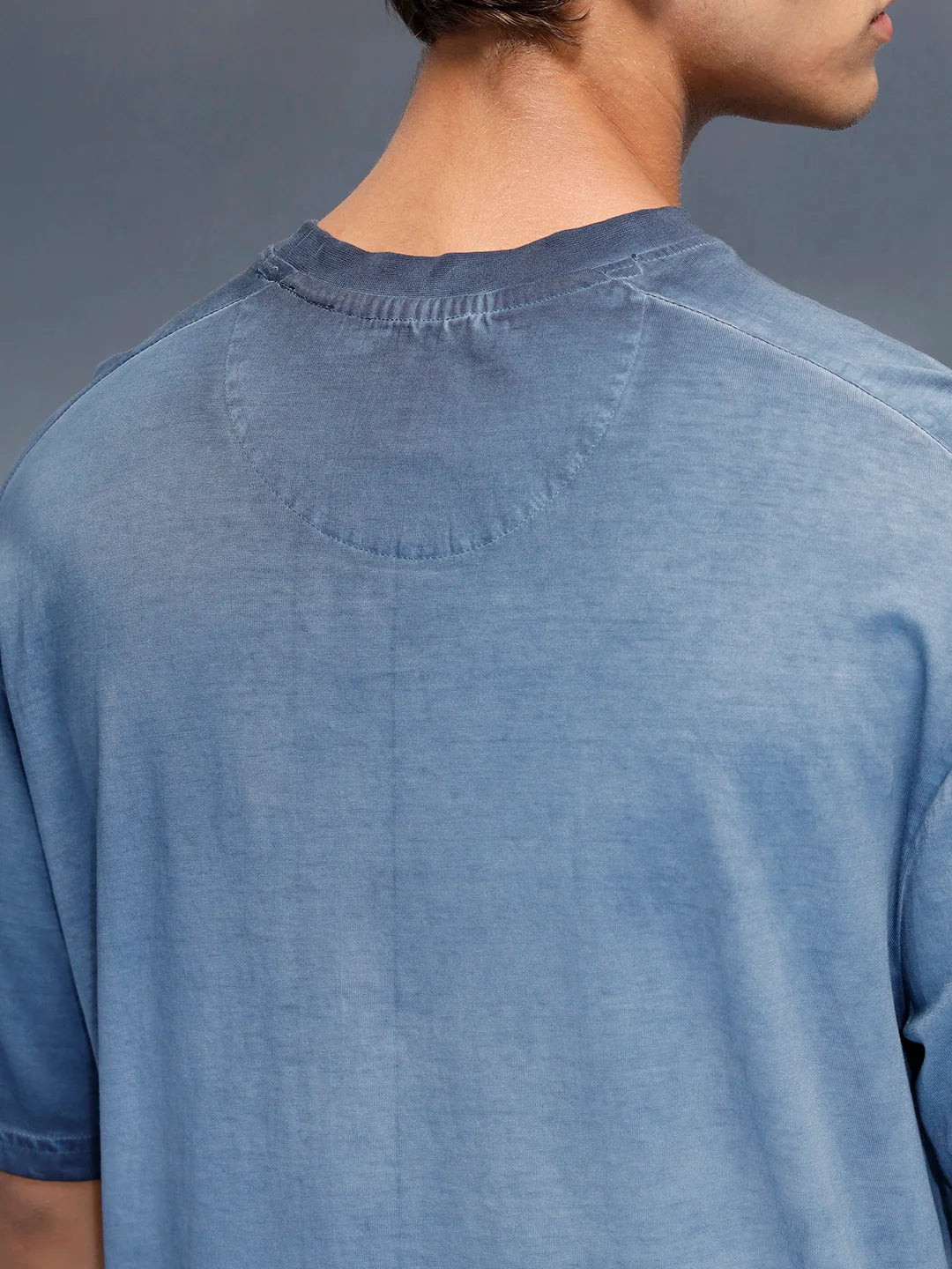 Wrogn branded washed oversized fit t-shirt | Blue