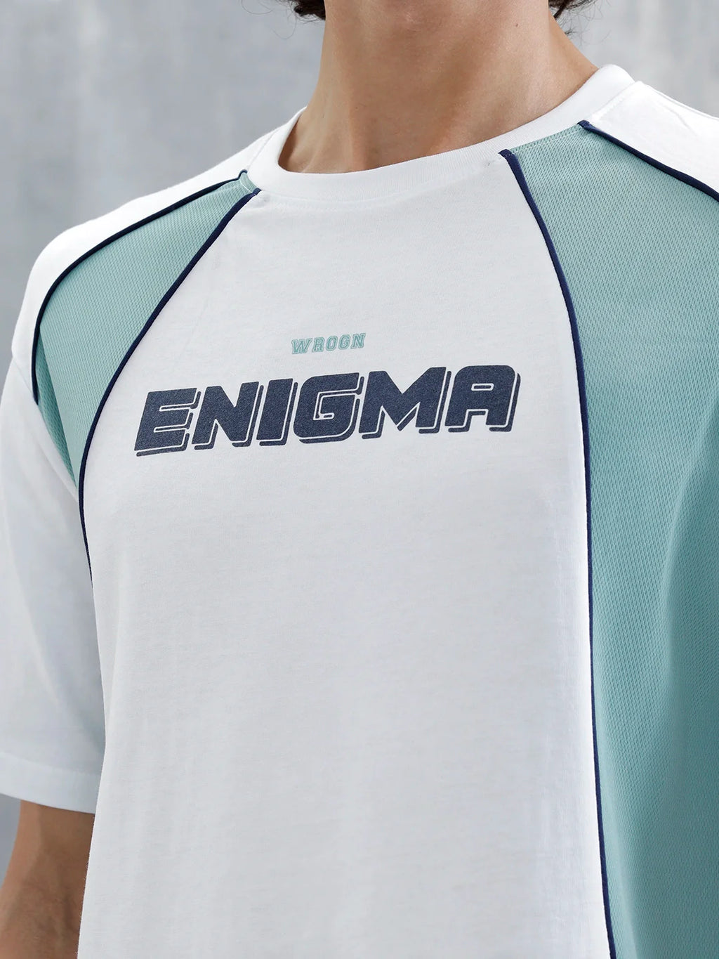 Casual Men Sporty Look Oversized Fit Tee With Print | White