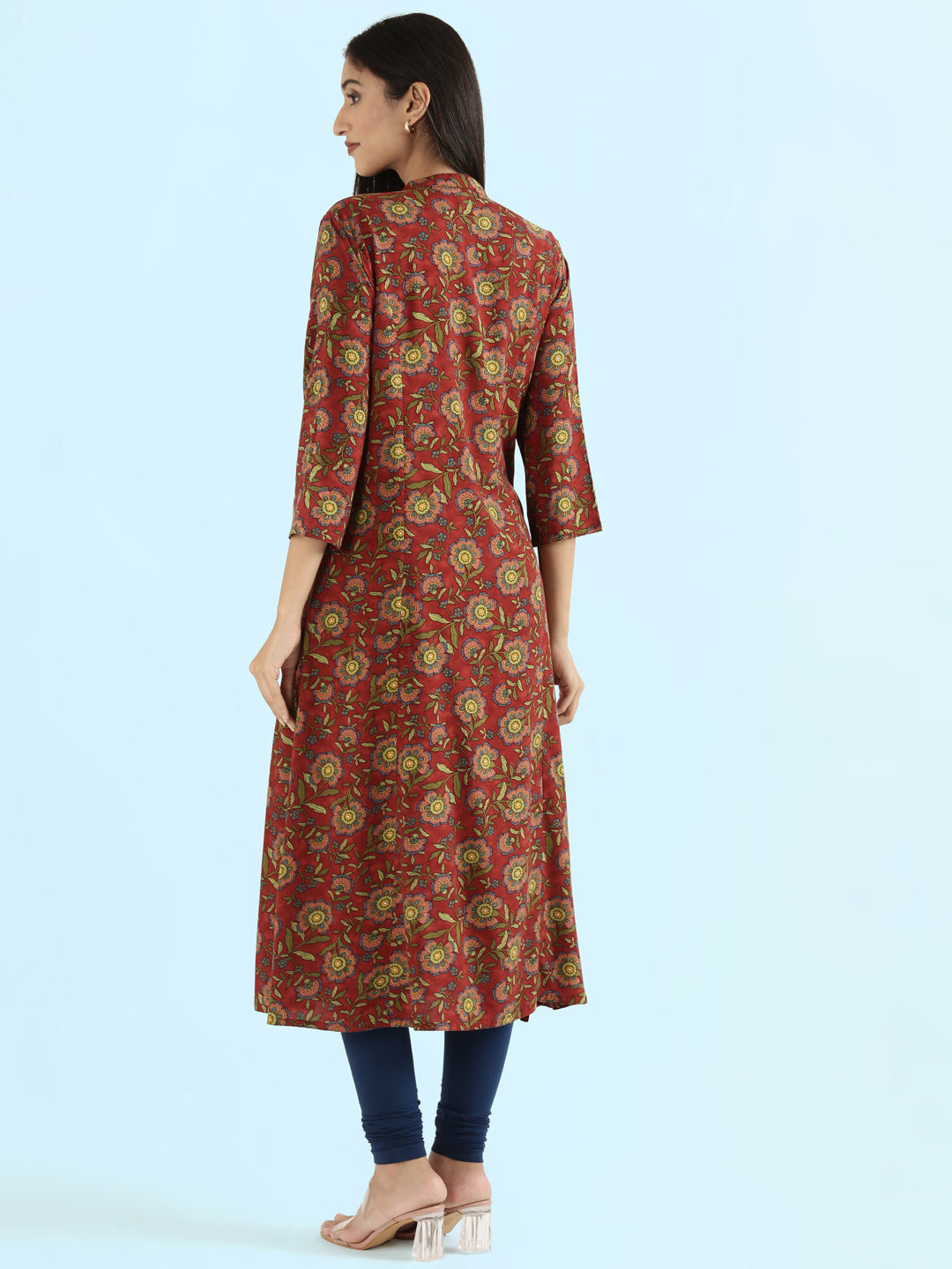 Viscose Mughal Floral Print A-Line Kurta
