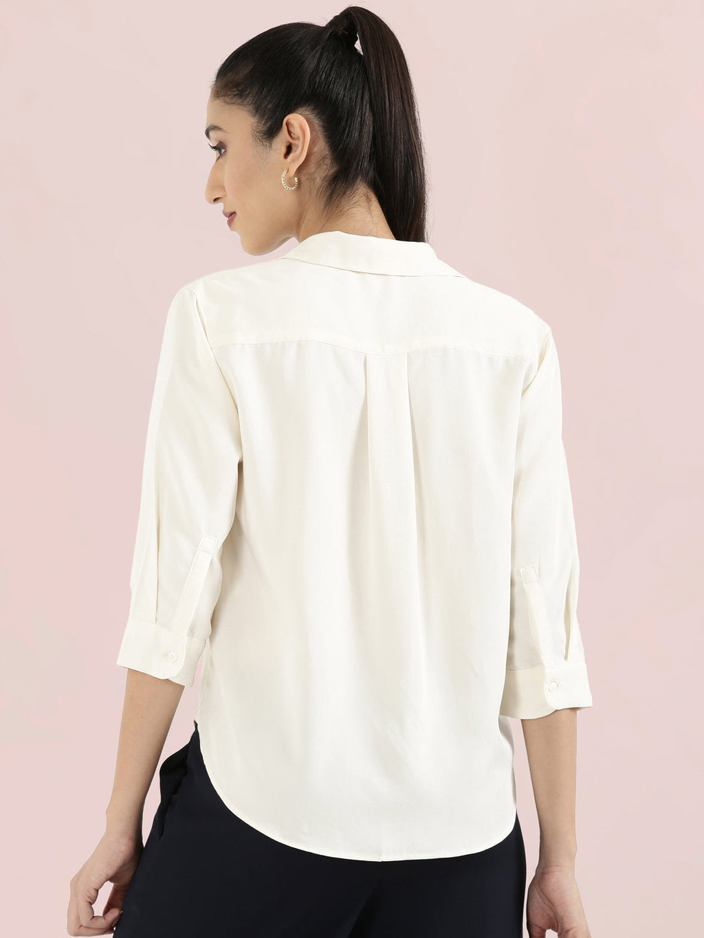 Rayon Polo Collar Top