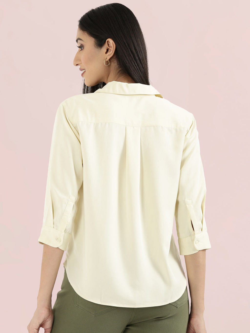 Rayon Polo Collar Top