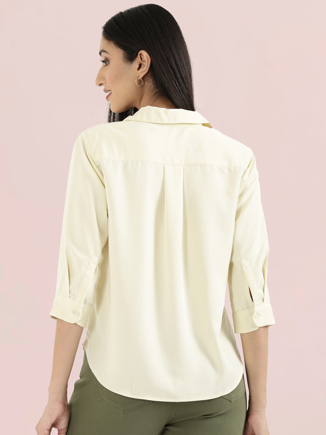 Rayon Polo Collar Top