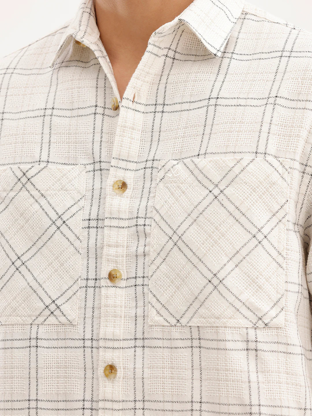 Comfort Fit Textured Shirt  | Off White