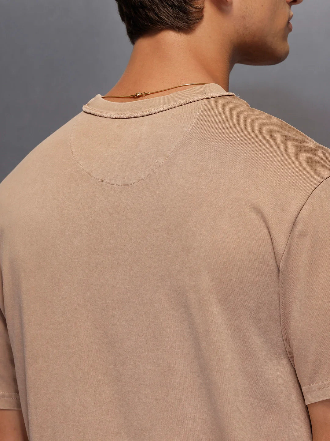 Solid Oversized T-Shirt   |  Beige