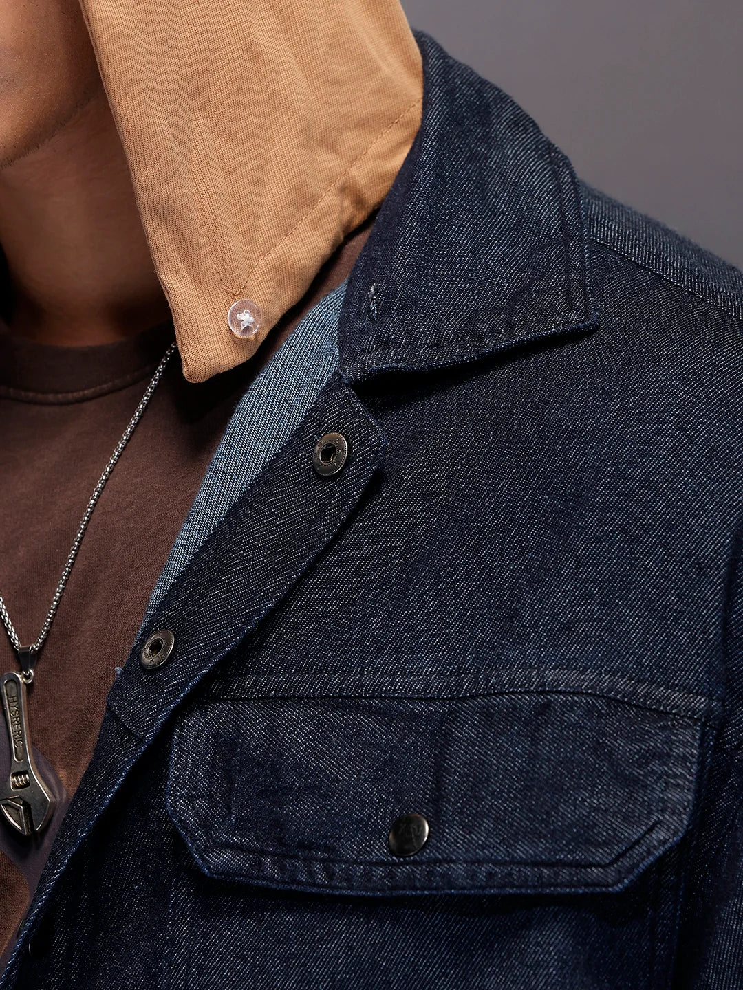Back Printed Hooded Shirt  | Blue