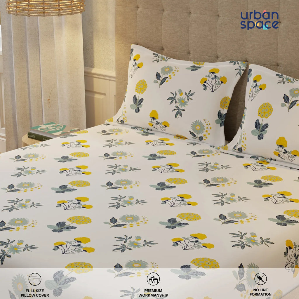 200 TC 100% Cotton Bedsheet Set in Gift Box - Radiance White