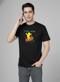 Men Cotton Black Printed Tshirt