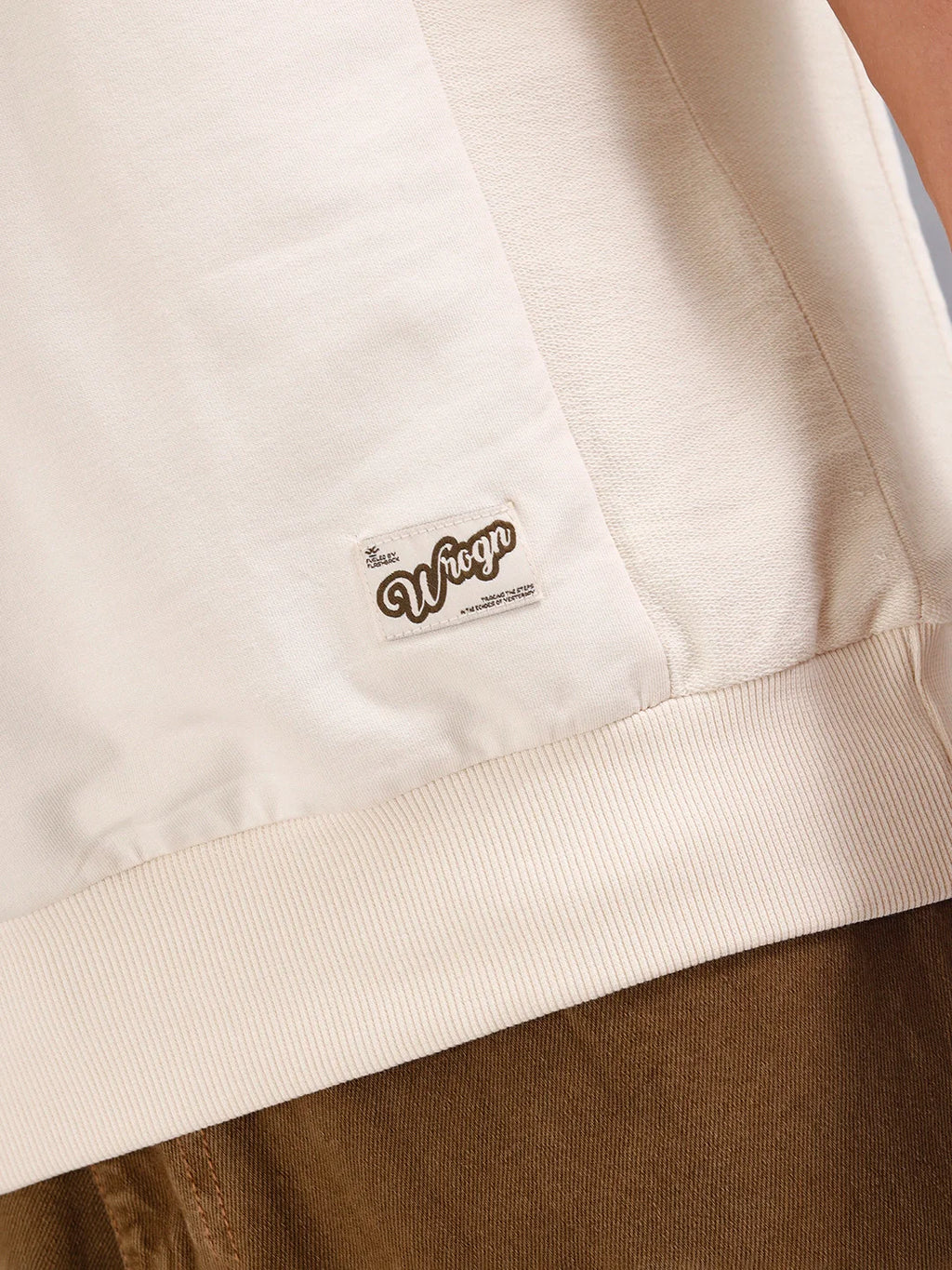 Solid Oversized Crew Neck T-shirt | Beige