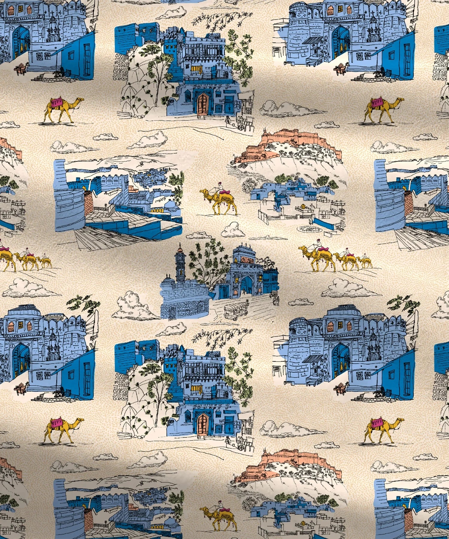 Atulaya Bharat King Bedsheet Set, Surya Nagri|144 TC Cotton|2 Pillow Covers