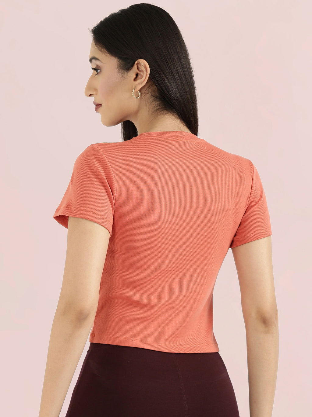 Rib Cotton Round Neck Crop Top