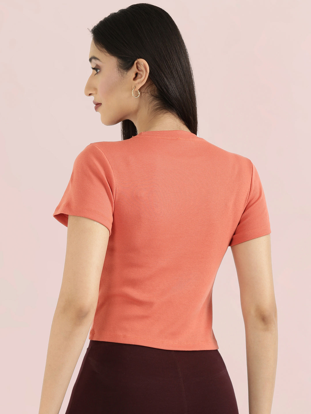 Rib Cotton Round Neck Crop Top