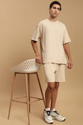 Men Beige Half Sleeve T-Shirt