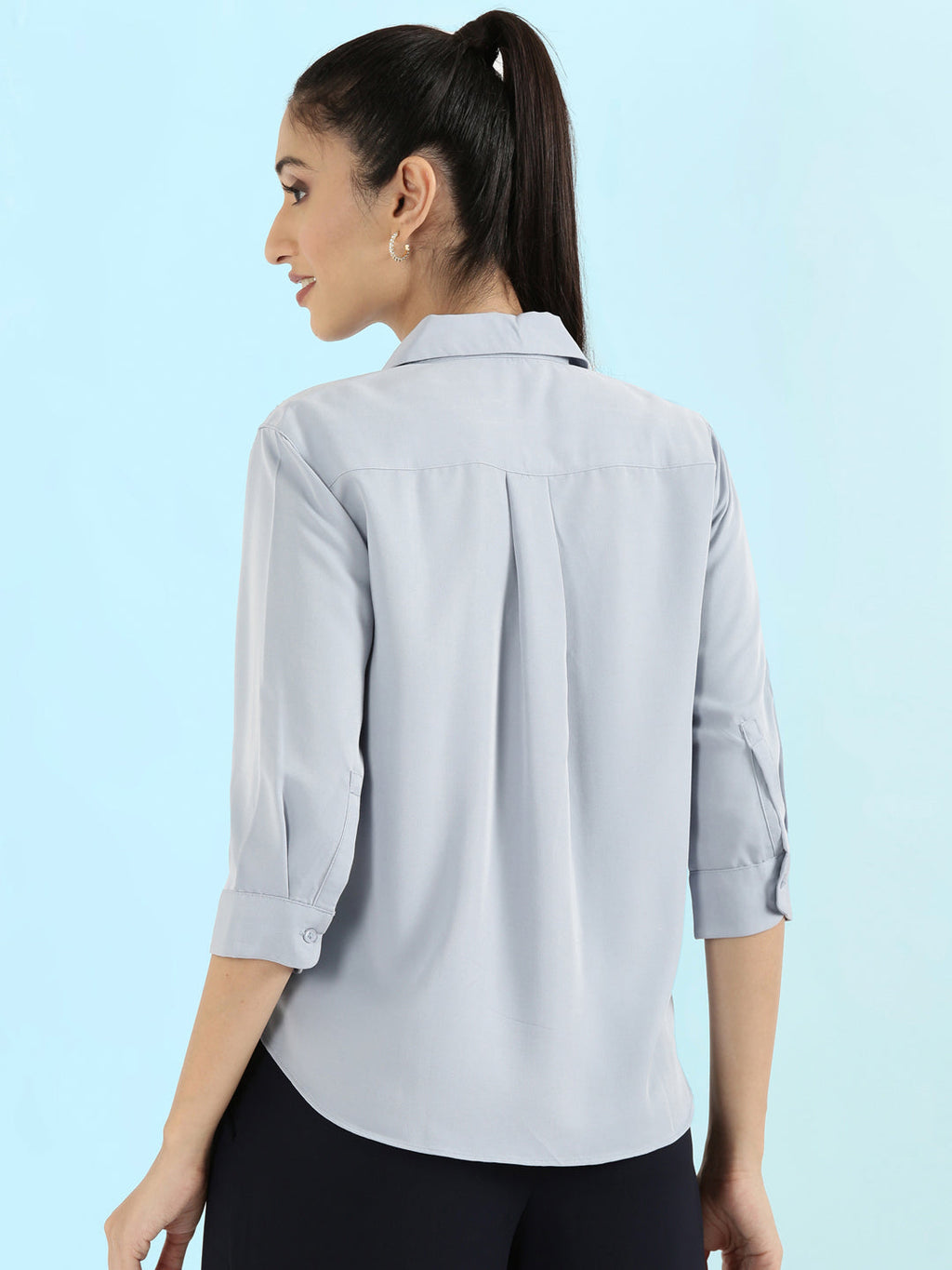 Rayon Polo Collar Top