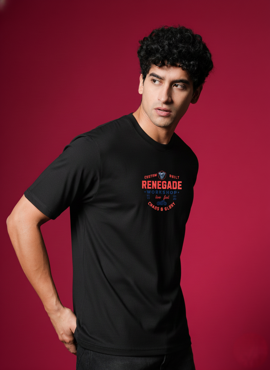 Men Round Neck Cotton T-Shirt