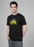 Men Cotton Black Printed Tshirt