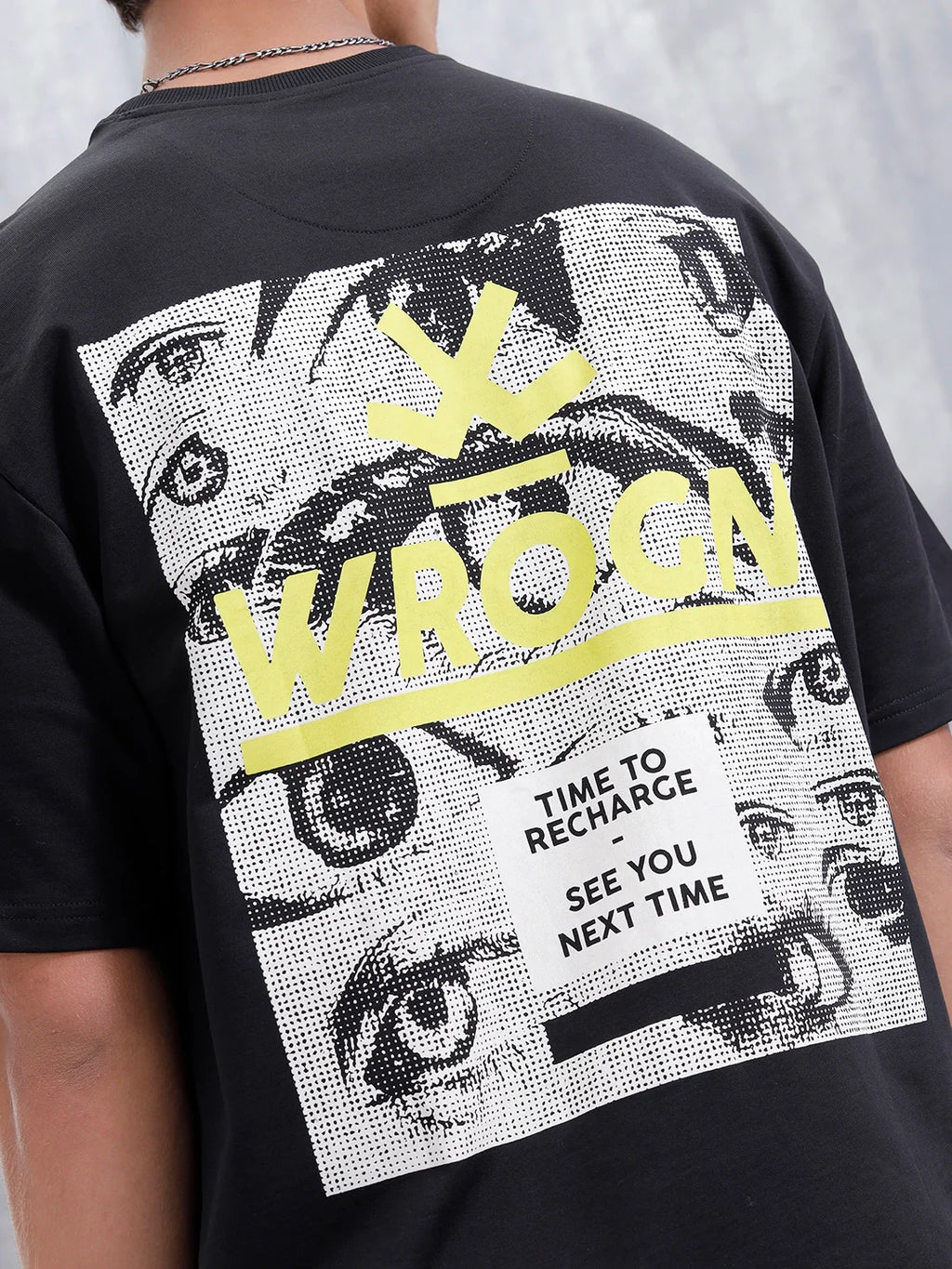 Bizarre Elements Oversized Cotton Back Print T-Shirt | Black