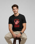 Men Printed Black Cotton Tshirt