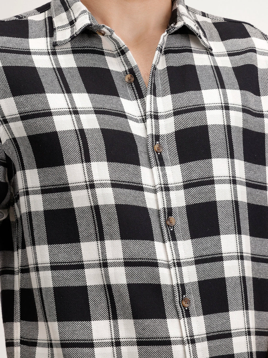 Regular Fit Checkered Shirt | Black