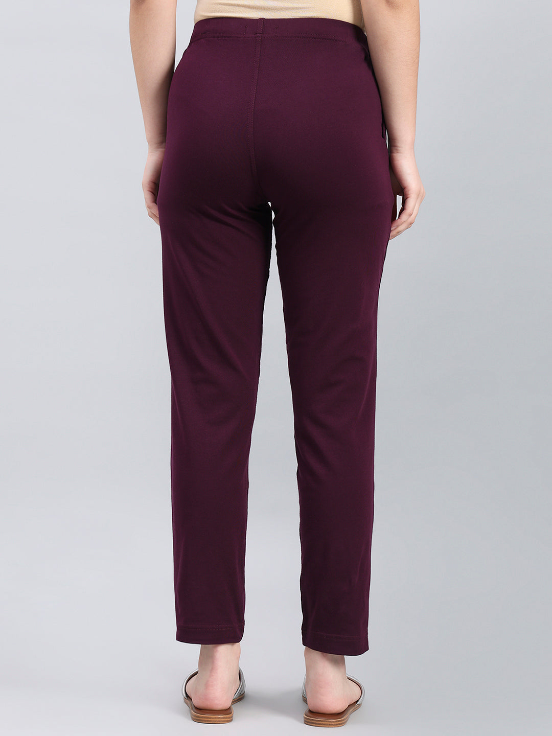 Dark Purple Cotton Stretch Kurti pants
