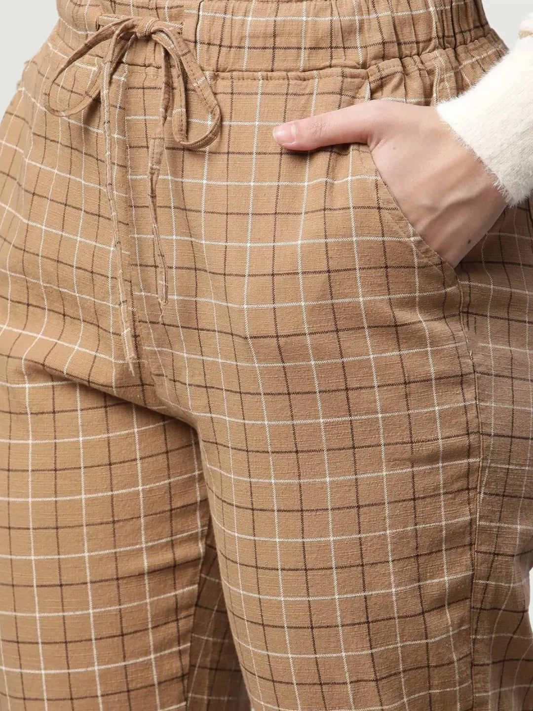 Beige Checkered Lower