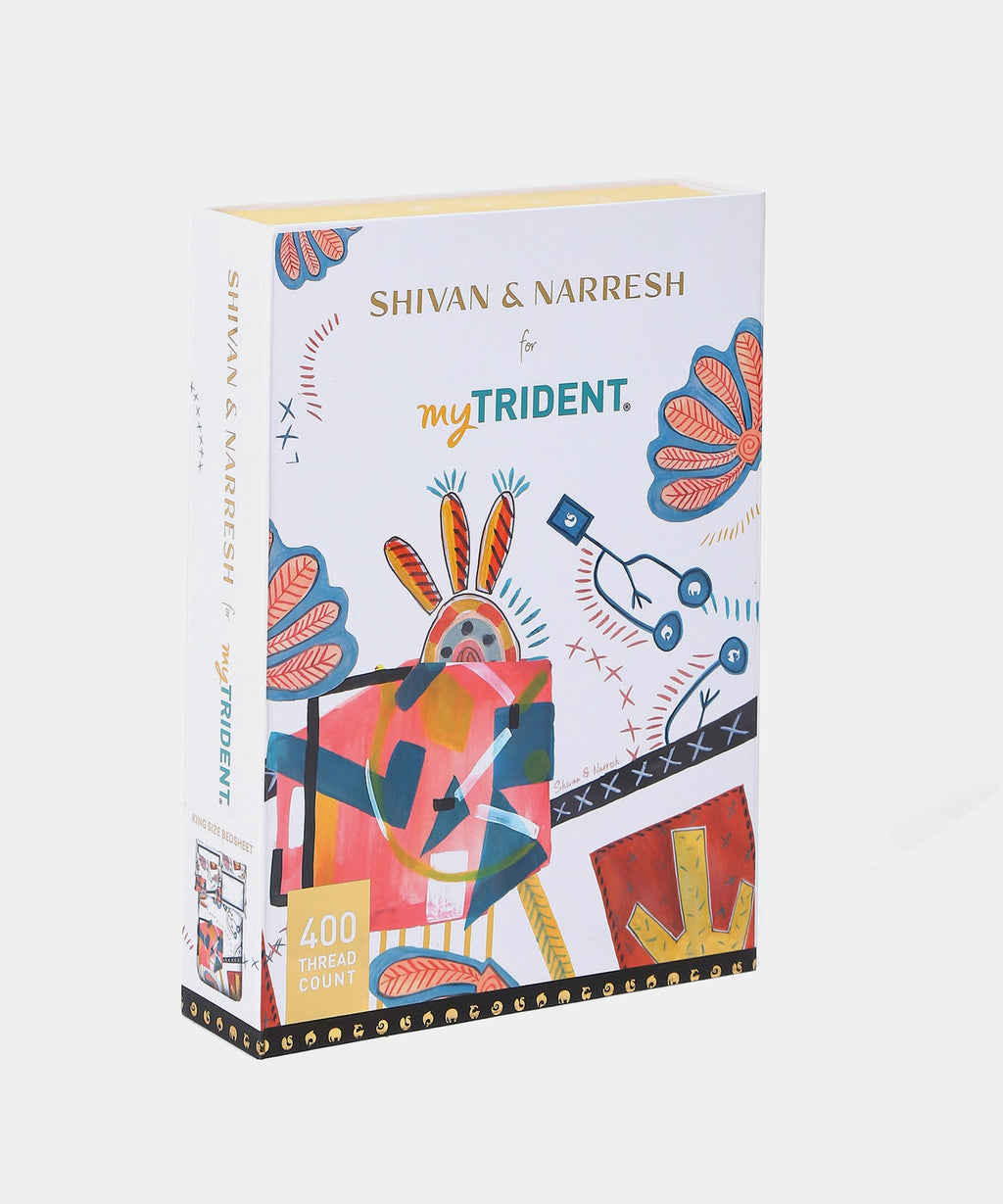 Shivan & Narresh King Bedsheet Set, Surocco |400TC Cotton|4 pillow covers