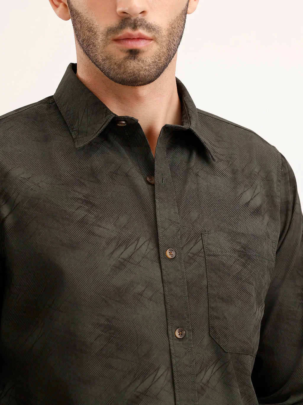 Regular Fit Full Sleeve AOP Shirt | Green