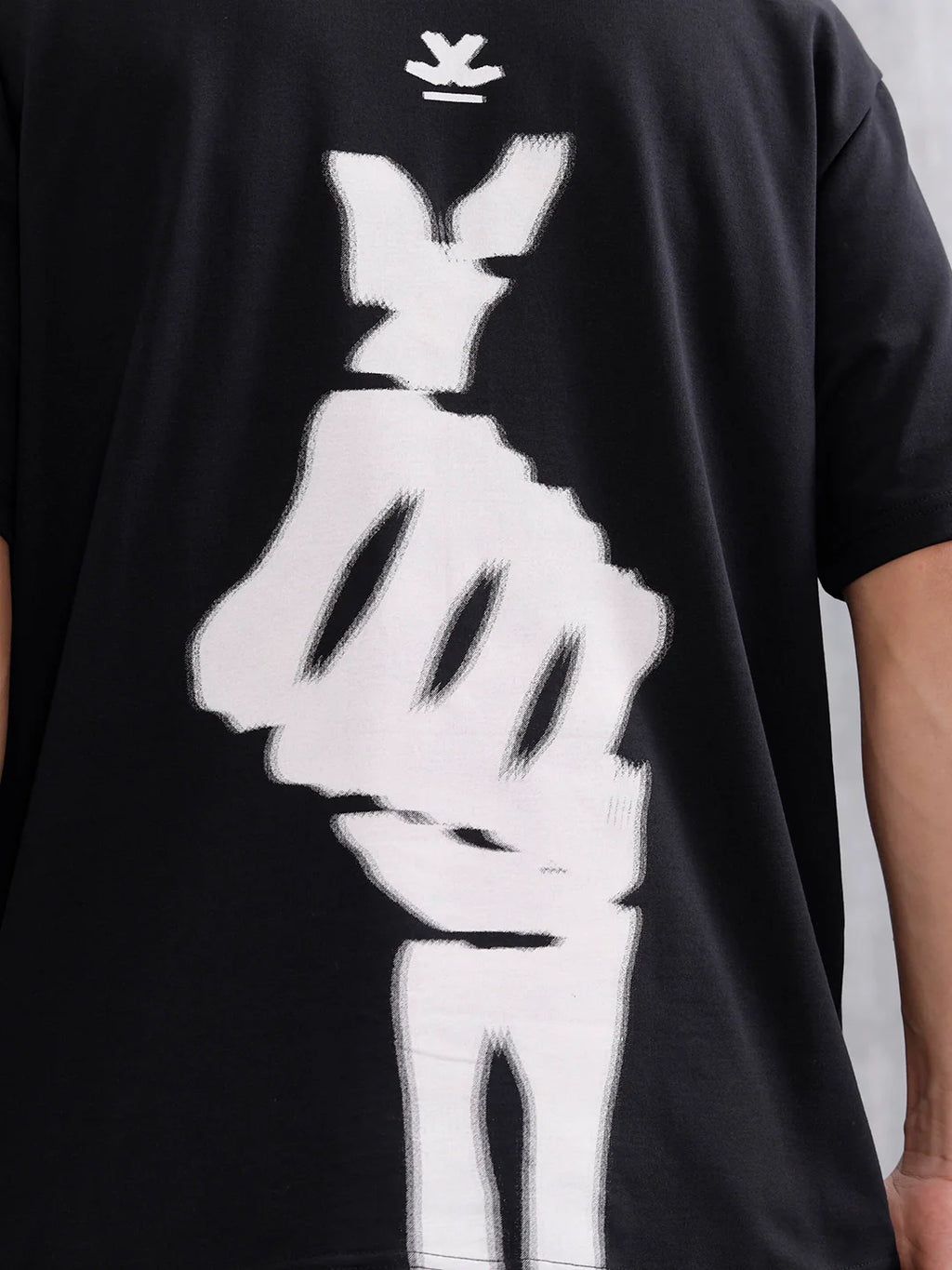 Oversized Skeletal Graphic T-Shirt | Black