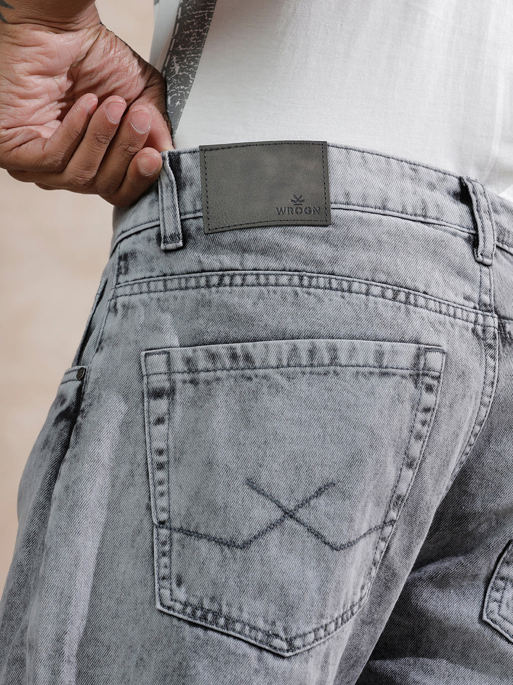 Heavy Fade Anti Fit Jeans | Light Grey