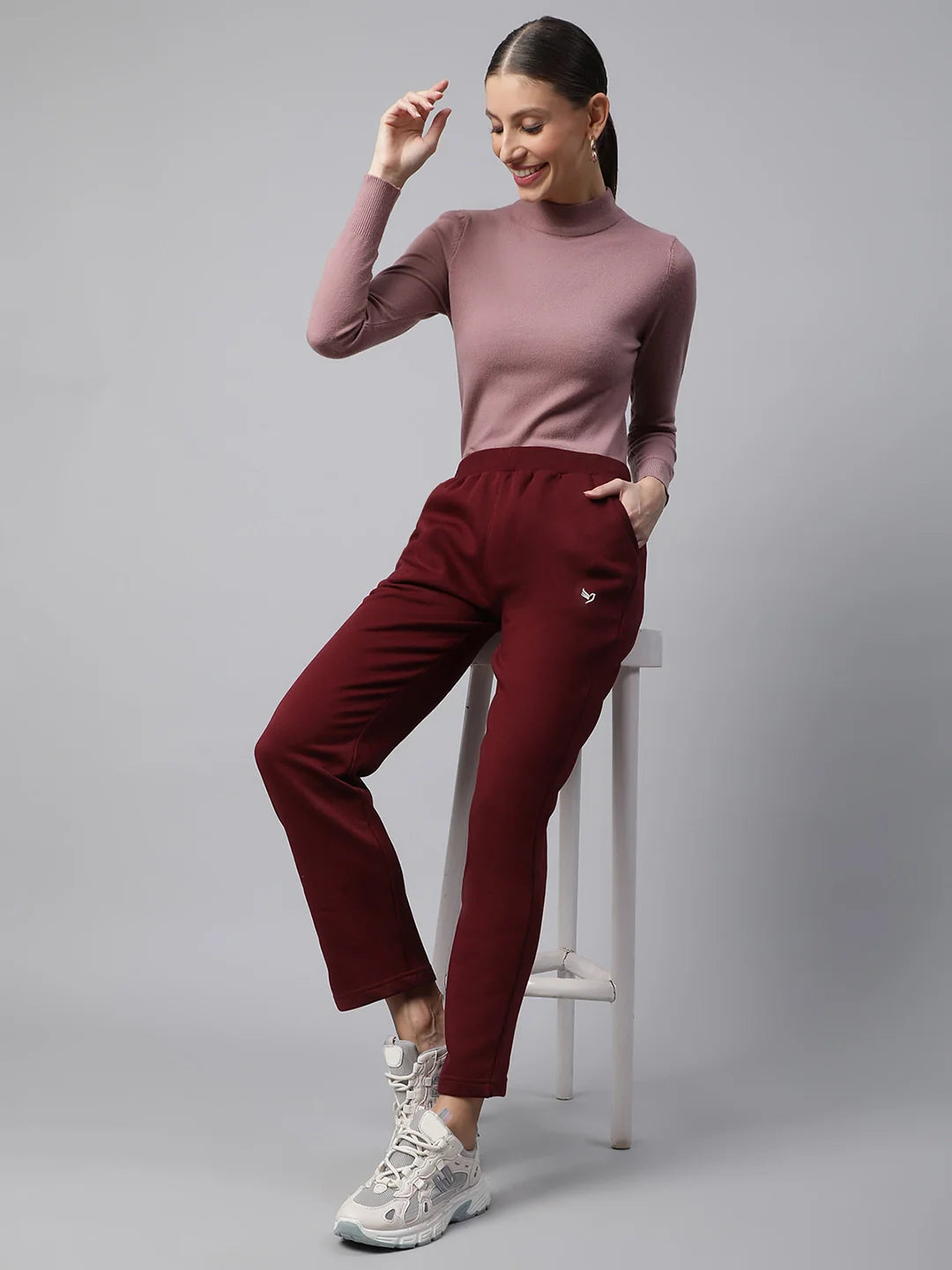 Wine Track Pants With Pockets