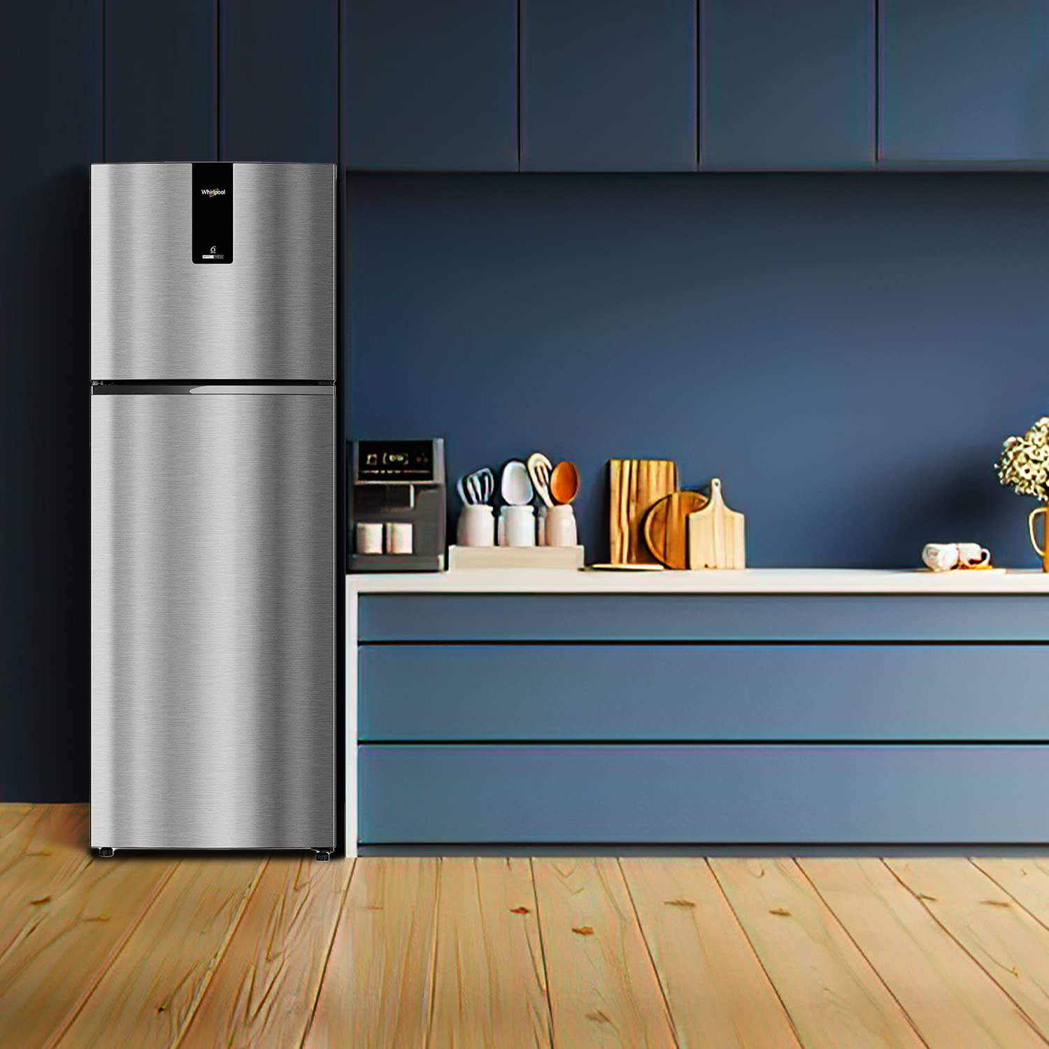 Whirlpool 235L 2 Star Intellifresh Inverter Frost-Free Double Door Refrigerator (IF INV ELT DF278 German Steel, (2S) TL, Grey)-(Used condition)