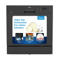 MIDEA 8 Place Setting Countertop Dishwasher (MDWTT0802D(B) IN, Black, 6 wash programs, Portable, anti-bacterial filter & Intensive 70 degree wash for Ultra Hygiene, 24 Hour Delay Timer)