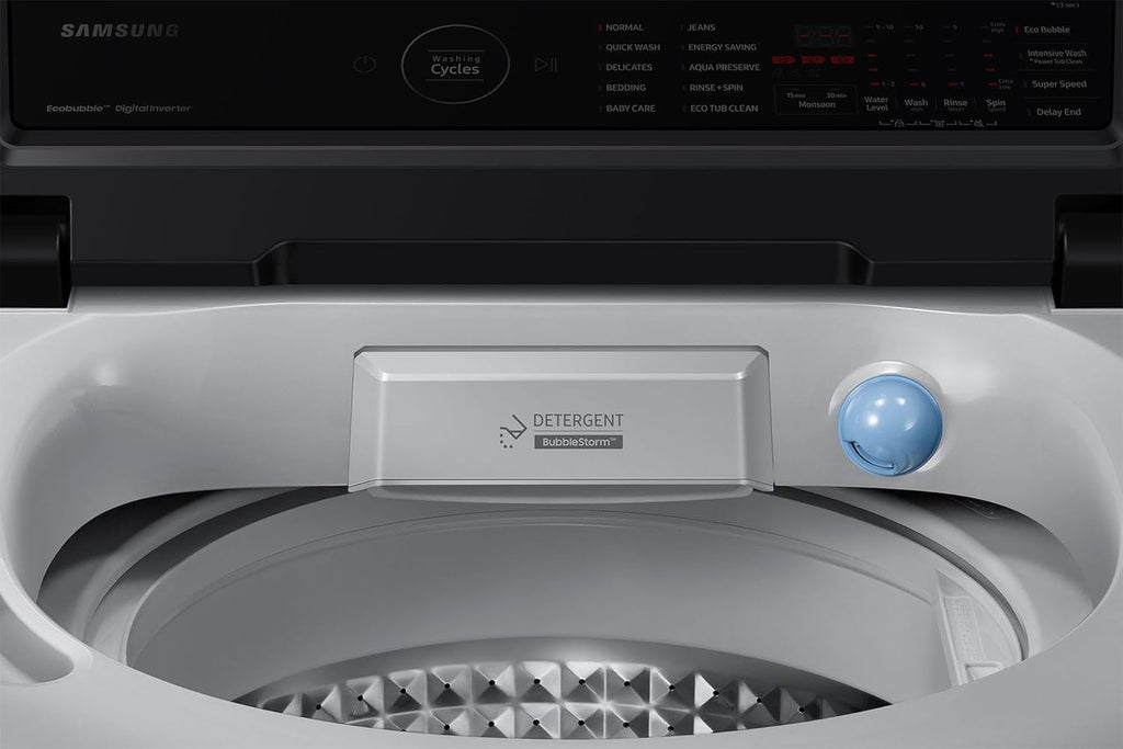Samsung 8 Kg, Eco Bubble Technology with Super Speed, Soft Closing Door, Fully-Automatic Top Load Washing Machine (WA80BG4545BYTL, Lavender Gray)