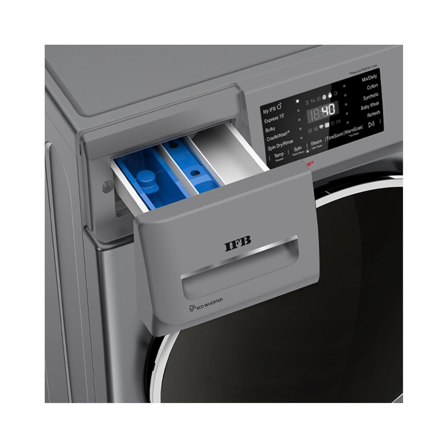 IFB 8 Kg 5 Star Front Load Washing Machine 2X Power Steam (SENATOR MSN 8012K, 1200 RPM, 2024 Model, Metallic Silver, Touch Control + Knob In-built Heater)
