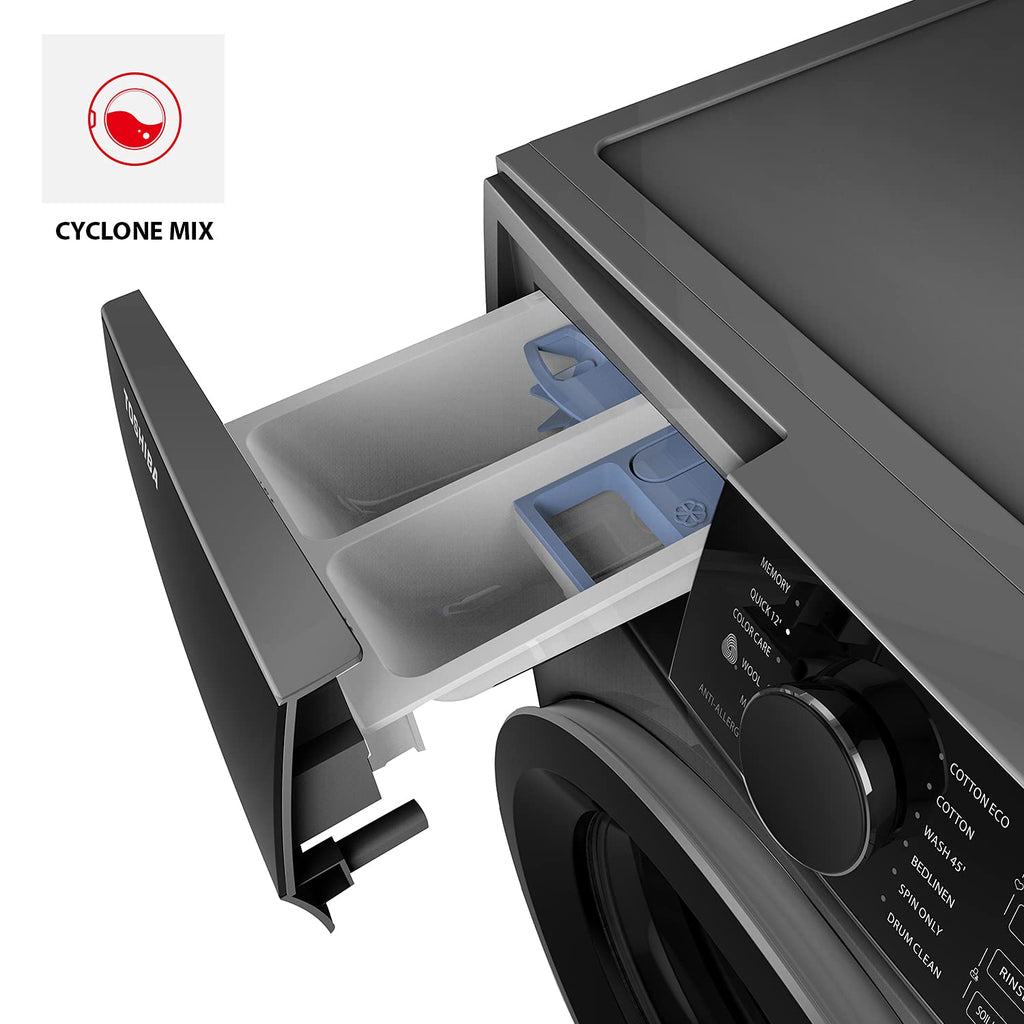 TOSHIBA 9 kg 5 Star Fully Automatic Front Load Washing Machine (TW-BJ100M4-IND(SK), In-Built Heater, Silver)