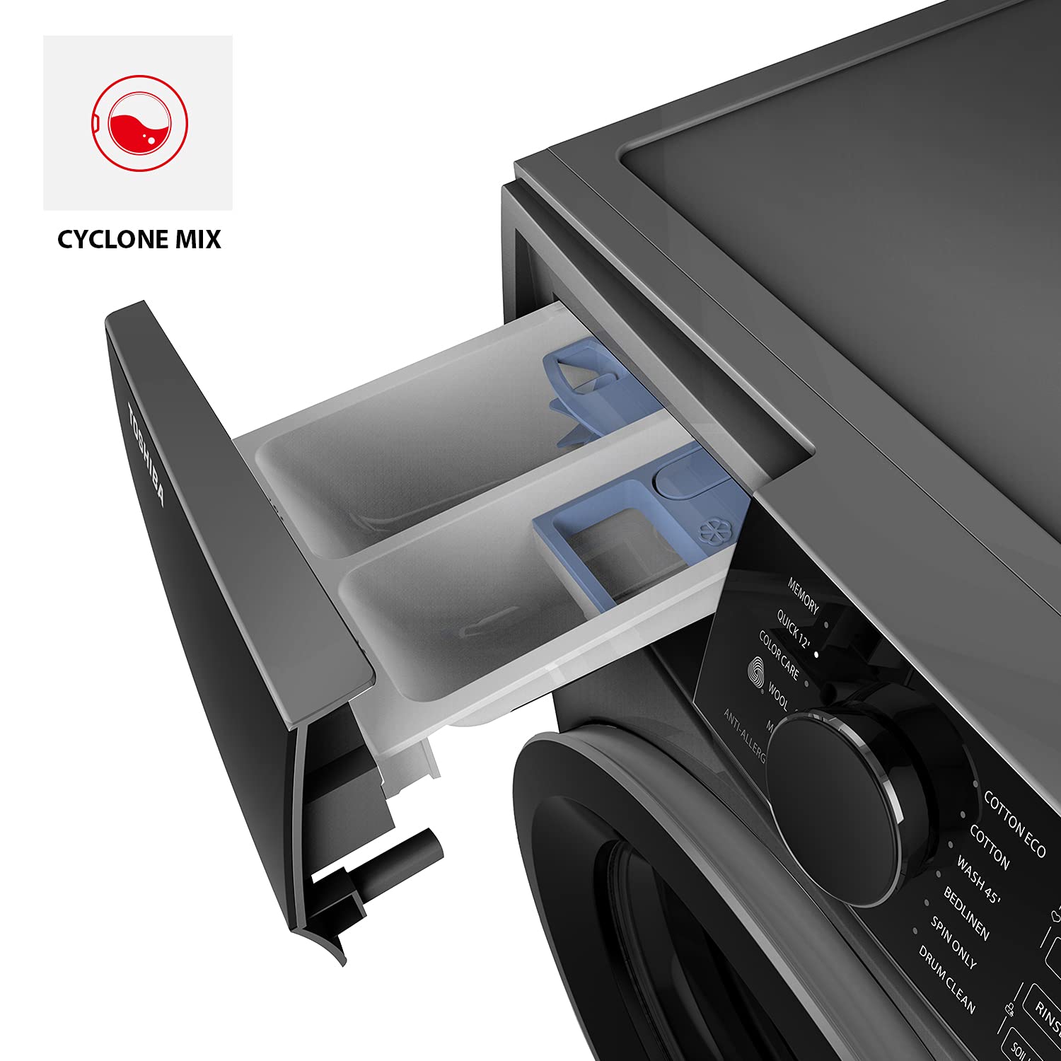 TOSHIBA 9 kg 5 Star Fully Automatic Front Load Washing Machine (TW-BJ100M4-IND(SK), In-Built Heater, Silver)
