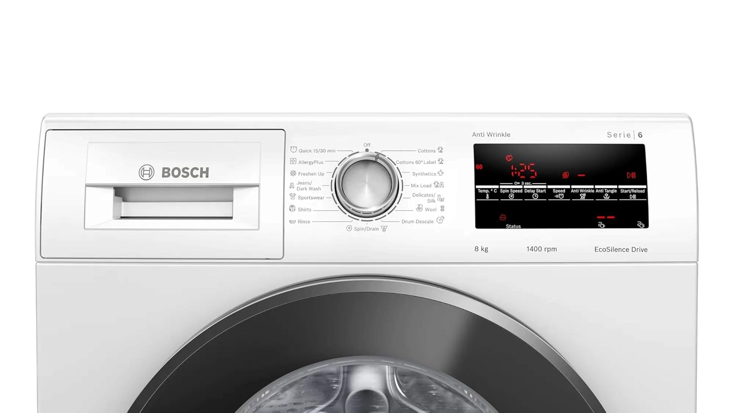 BOSCH 8 kg 1400RPM Fully Automatic Front Load Washing Machine with In-built Heater WhiteÂ Â (WAJ2846WIN)