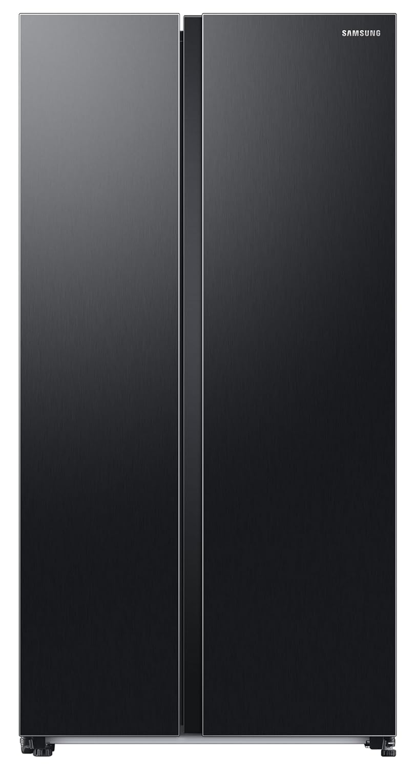 Samsung 653 L, 3 Star, Frost Free, Double Door, Convertible 5-in-1 Digital Inverter, Side By Side AI Enabled Smart Refrigerator with WiFi (RS76CG8003B1HL, Black Matt)
