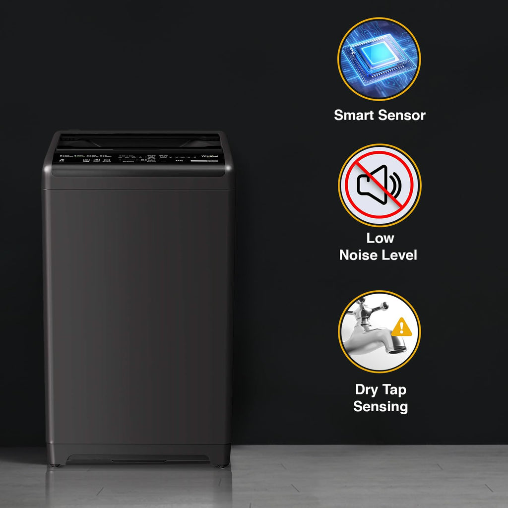 Whirlpool 7.5 Kg 5 Star Royal Fully-Automatic Top Load Washing Machine (WHITEMAGIC ROYAL 7.5 GENX, Grey, Hard Water Wash, ZPF Technology)-(Touched Up)