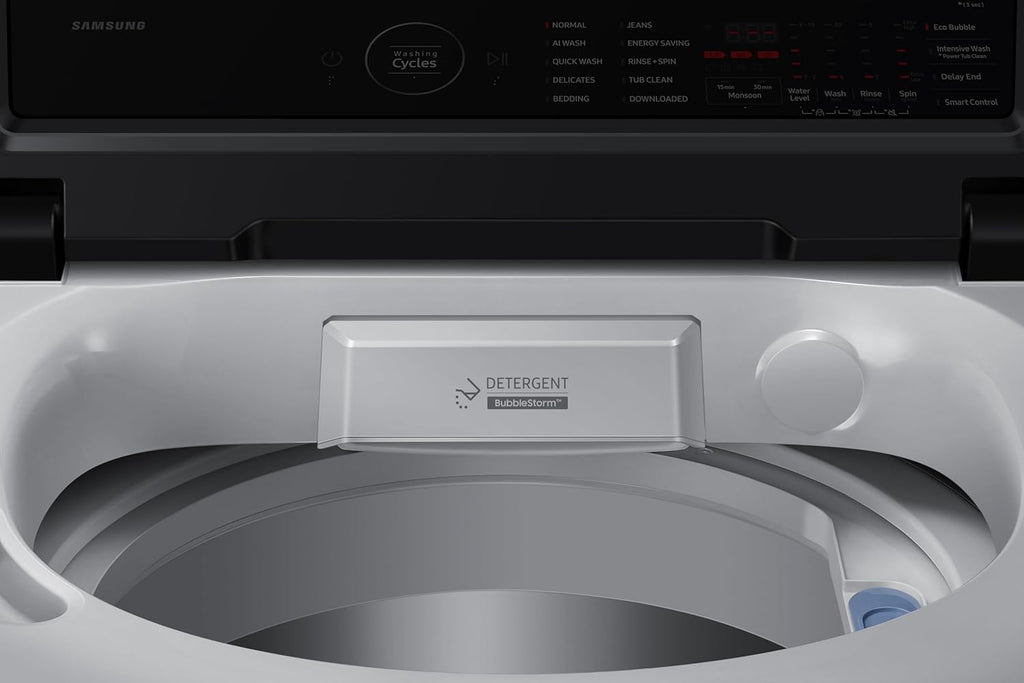 Samsung 10 Kg, 5 Star, AI Wash, Ecobubble, AI Energy Mode, AI VRT+, Soft Closing Door, Wi-Fi, Digital Inverter, Fully-Automatic Top Load Washing Machine (WA80F10E2LTL, Lavender Gray)