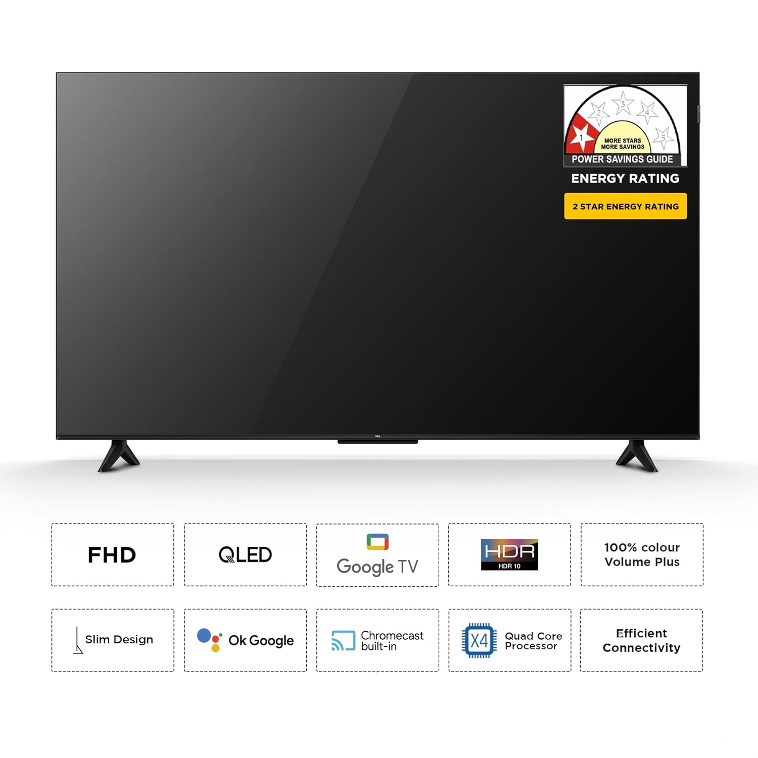 TCL 126 cm (50 inches) Metallic Bezel-Less FHD QLED TV 50S5K