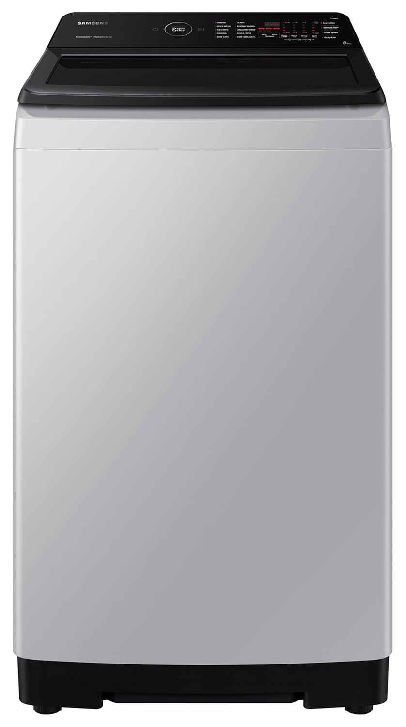Samsung 8 Kg, Eco Bubble Technology with Super Speed, Soft Closing Door, Fully-Automatic Top Load Washing Machine (WA80BG4545BYTL, Lavender Gray)