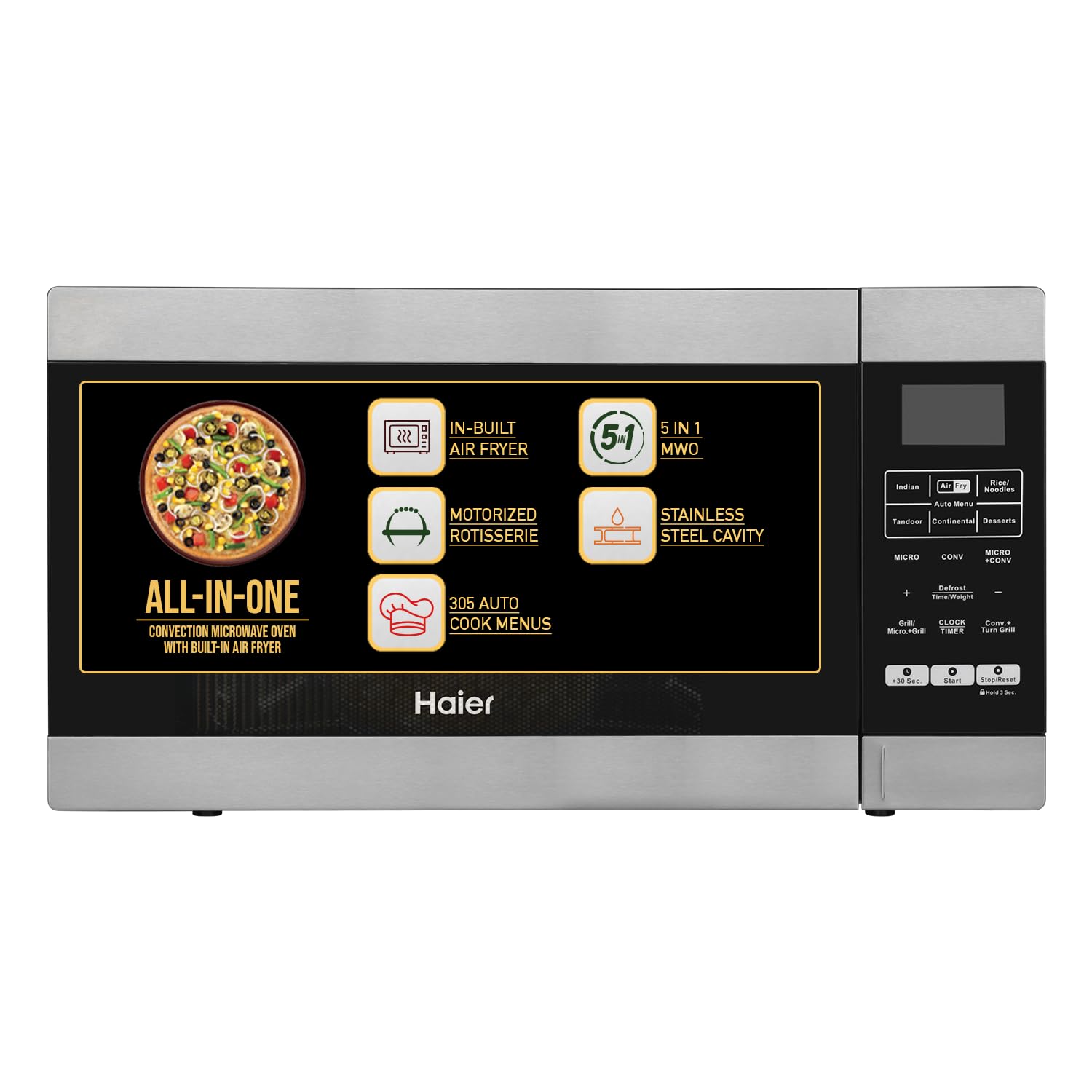 Haier 30L Convection Microwave Oven (HIL3001ARSB, Black) (Minor Dent)