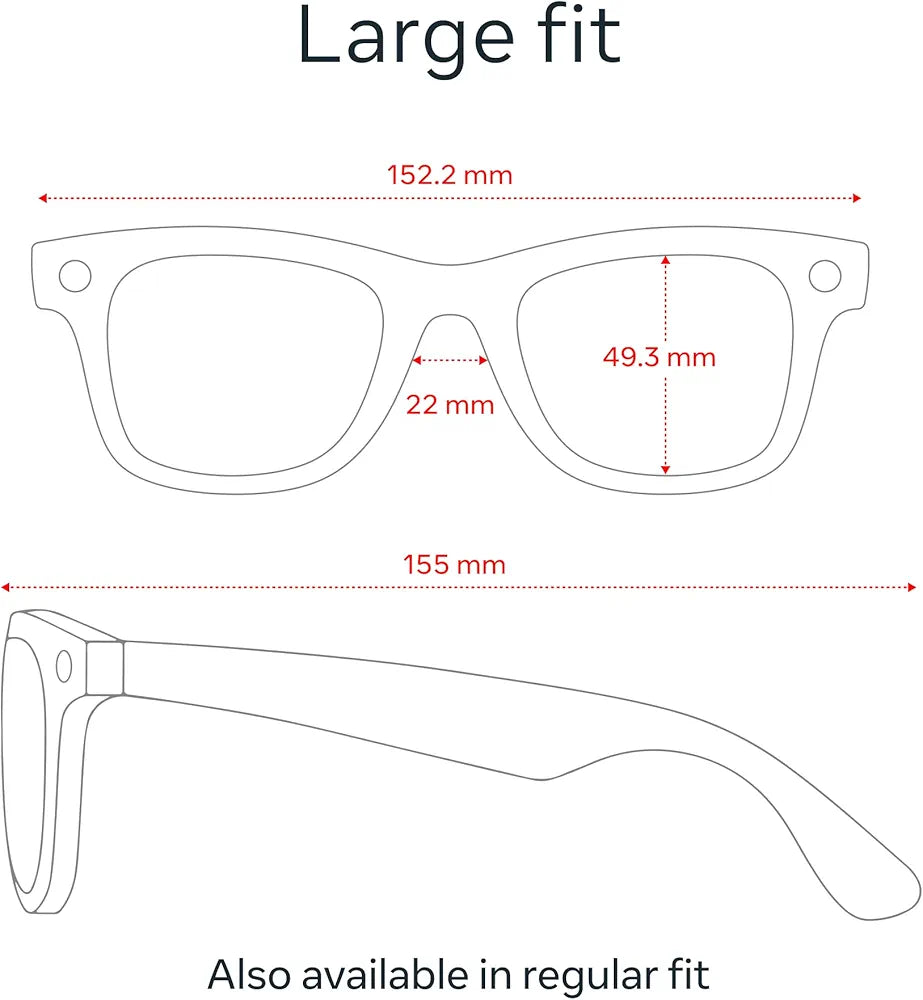 Ray-Ban Meta , Wayfarer, Large Matte Black | Smart AI Glasses for Men, Women, 12MP Ultra-Wide Camera, Open-Ear Speakers for Audio, Video Recording and Bluetooth. Transitions® Graphite Green.