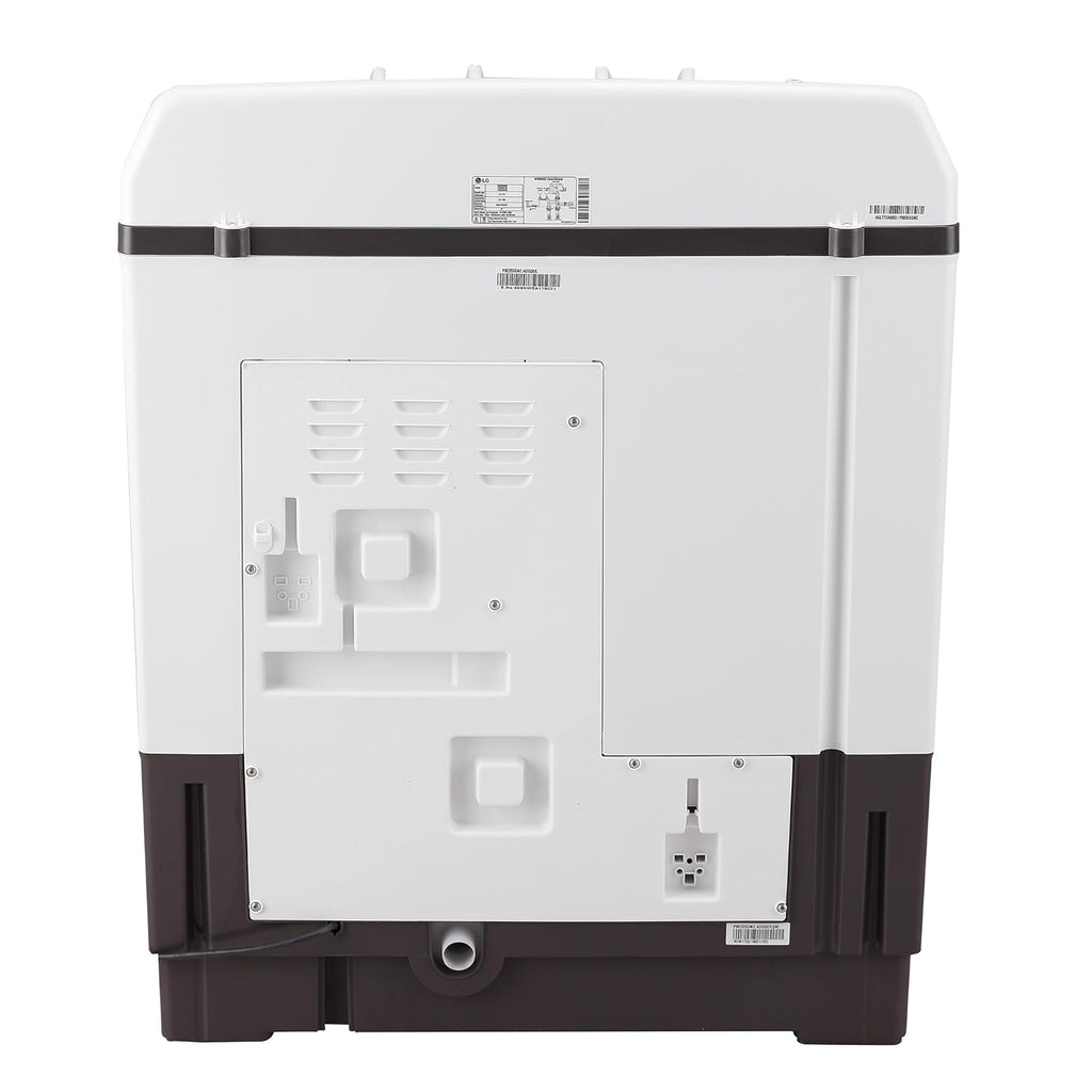 LG 8.0 Kg 5 Star Semi-Automatic Top Loading Washing Machine with Roller Jet Pulsator, Wind Jet Dry, Soak & Rat Away Technology (P8030SGAZ, Collar Scrubber & Rust Free Plastic Base, Dark Gray)
