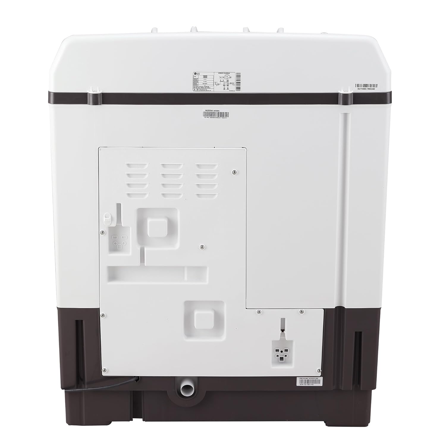 LG 8.0 Kg 5 Star Semi-Automatic Top Loading Washing Machine with Roller Jet Pulsator, Wind Jet Dry, Soak & Rat Away Technology (P8030SGAZ, Collar Scrubber & Rust Free Plastic Base, Dark Gray)