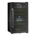 Kaff WC 76 DZ FreeStanding Wine Cooler Refrigerator Dual Zone 76 Litre 29 Bottles Approx. with UVProtection Inner Glass Child Lock  Wooden Shelves Wine Fridge for Red White Champagne Black