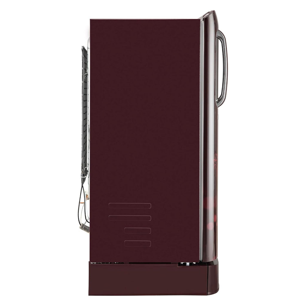 LG 185 L 5 Star Inverter Direct-Cool Single Door Refrigerator (GL-D201ASEU, Scarlet Euphoria, Base stand with drawer)