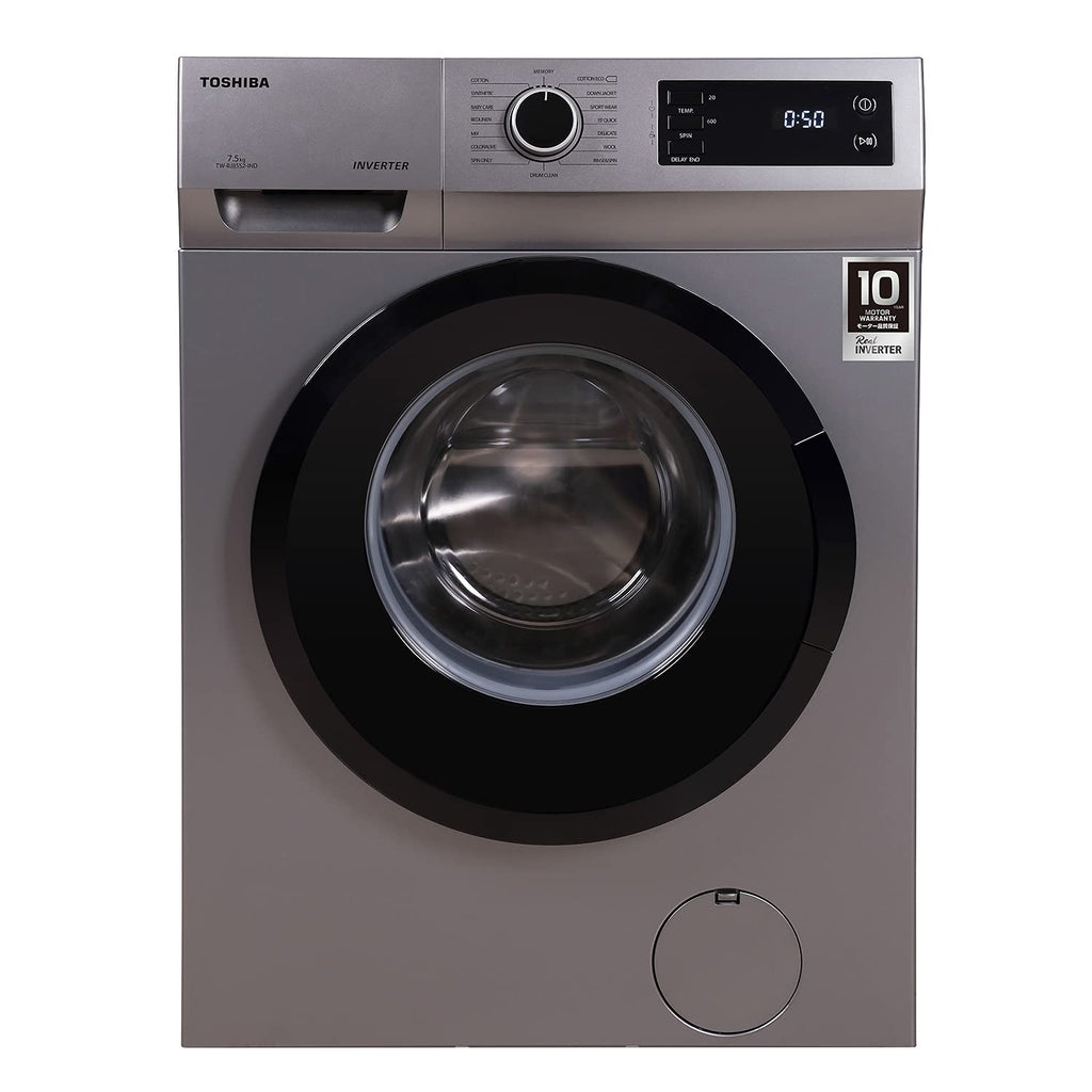 TOSHIBA 7.5 kg Fully Automatic Front Load Washing Machine with In-built Heater Silver  (TW-BJ85S2-IND(SK))