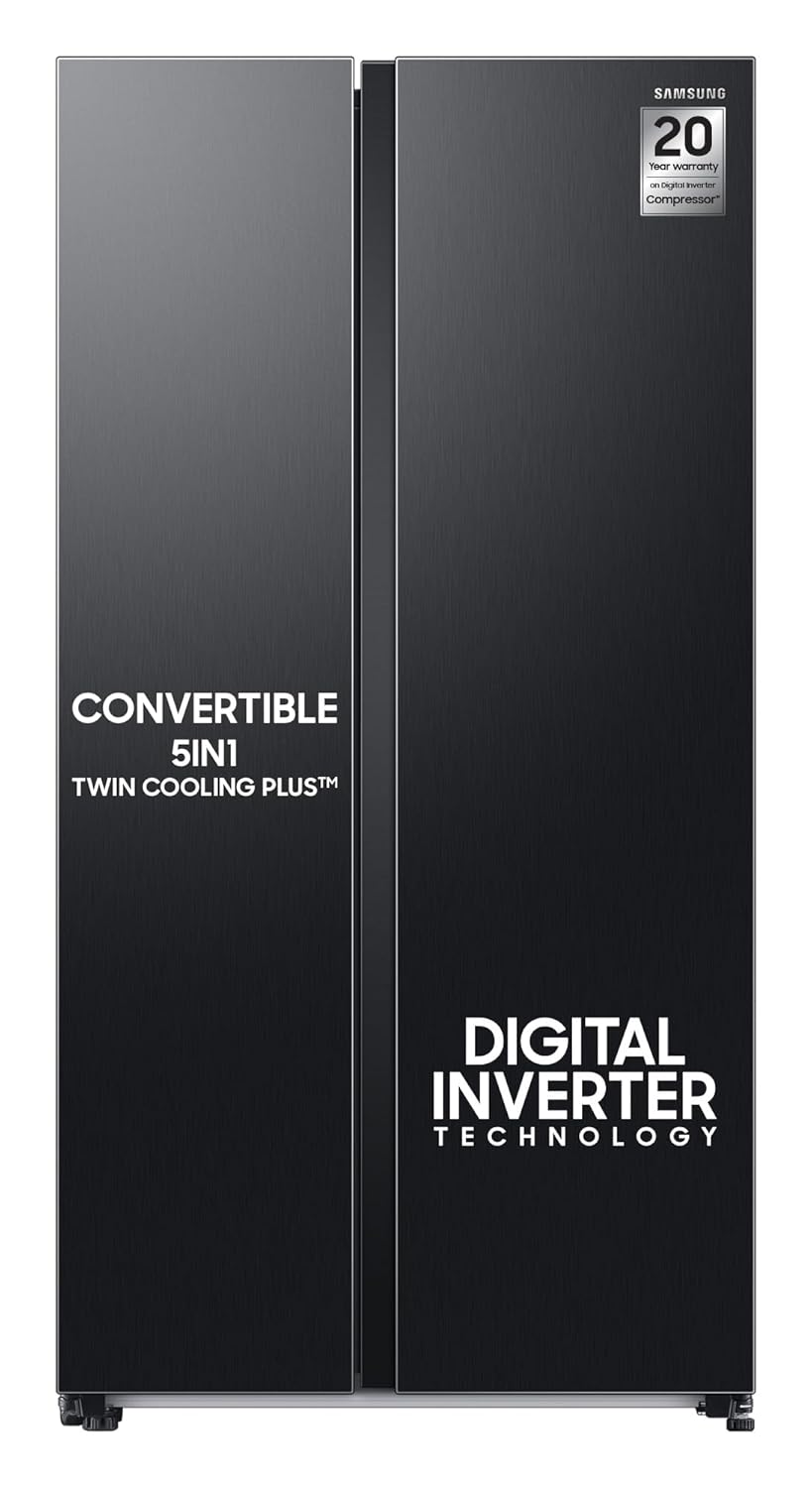 Samsung 653L Convertible 5-in-1 Side by Side with Wifi, SmartThings & AI (RS76CG8113B1HL, Black DOI)